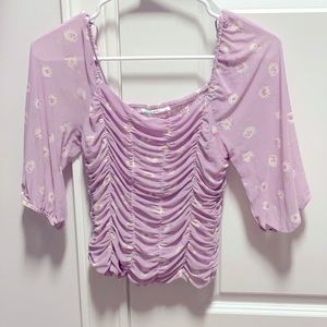 Floral Cinched Blouse